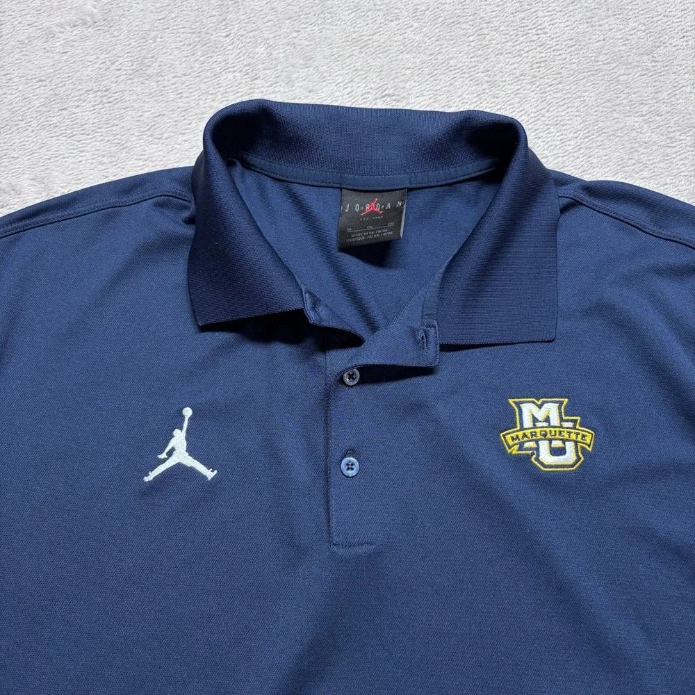 Jordan Marquette Golden Eagles Mens XL Navy Blue Varsity Polo M51903
